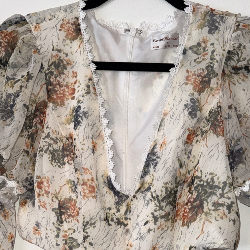 Seven Wonders Floral Lace Trim Dress - Picture 2 of 7
